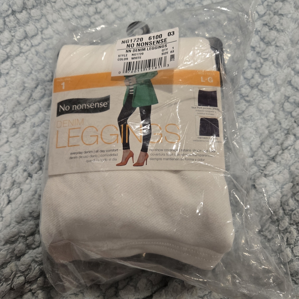 No Nonsense White Denim Leggings Size Large (L)